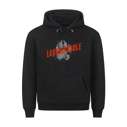 Premium Hoodie "Labradoodle - PAW" Schwarz – hunde-shirt.de