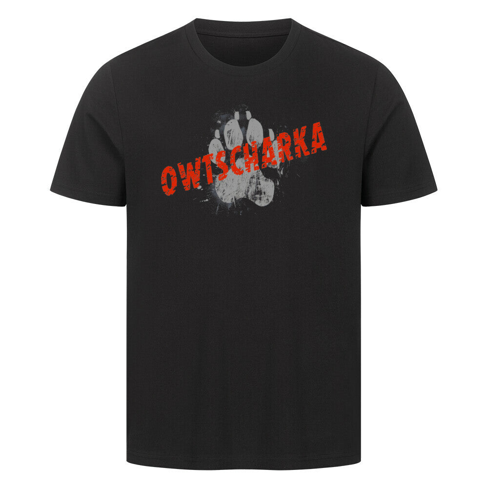 Premium T-Shirt "Owtscharka - PAW" Schwarz – hunde-shirt.de