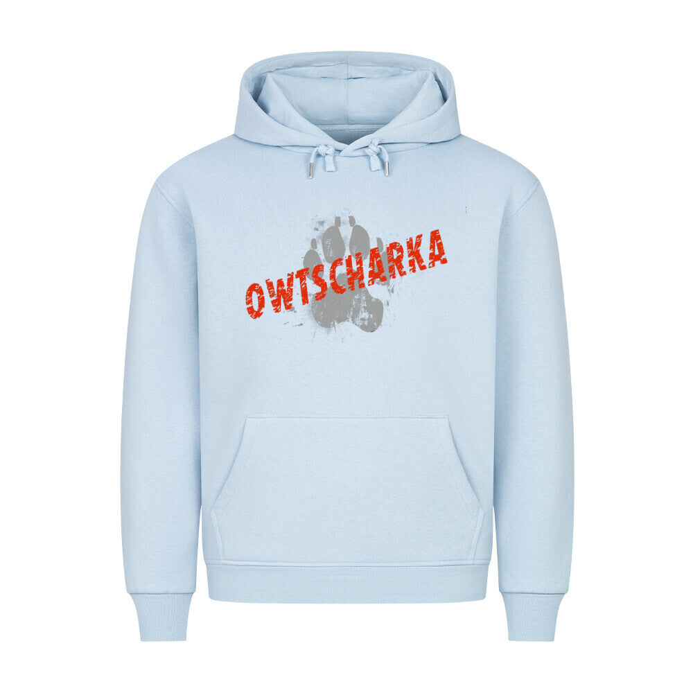 Premium Hoodie "Owtscharka - PAW" Babyblau – hunde-shirt.de