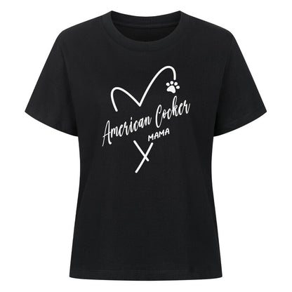 Premium Damen- Shirt "American Cocker - MAMA" Schwarz – hunde-shirt.de