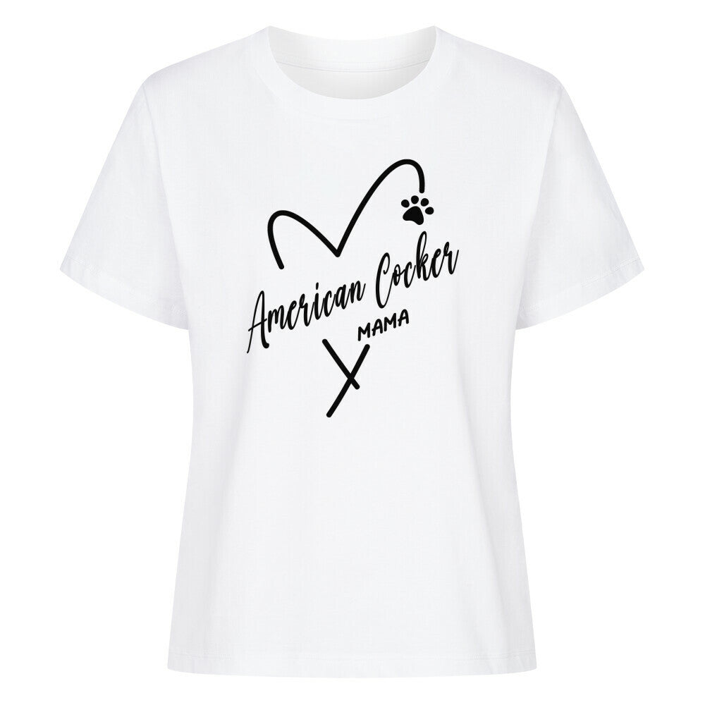 Premium Damen- Shirt "American Cocker - MAMA" Weiß – hunde-shirt.de