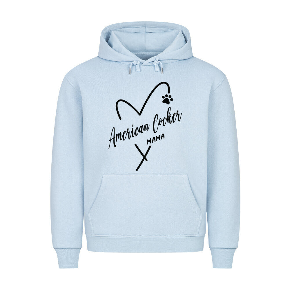 Premium Hoodie "American Cocker - MAMA" Babyblau – hunde-shirt.de