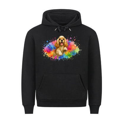 Premium Hoodie "American Cocker - Splash" Schwarz – hunde-shirt.de