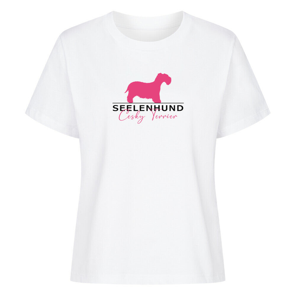 Premium Damen-Shirt "Cesky Terrier - Seelenhund" Weiß – hunde-shirt.de