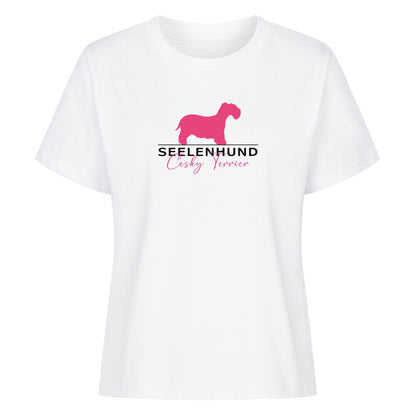 Premium Damen-Shirt "Cesky Terrier - Seelenhund" Weiß – hunde-shirt.de