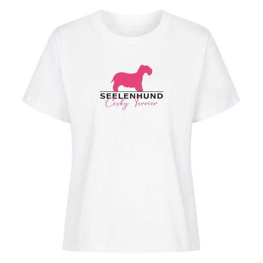 Premium Damen-Shirt "Cesky Terrier - Seelenhund" Weiß – hunde-shirt.de