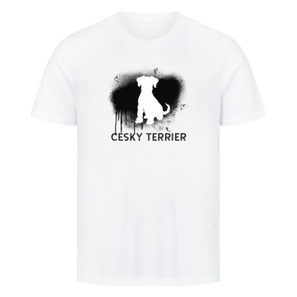 Premium T-Shirt "Cesky Terrier - Brush" Weiß – hunde-shirt.de