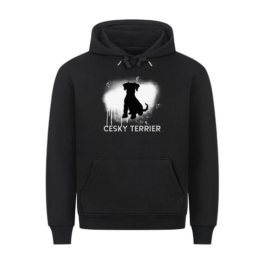 Premium Hoodie "Cesky Terrier - Brush" Schwarz – hunde-shirt.de