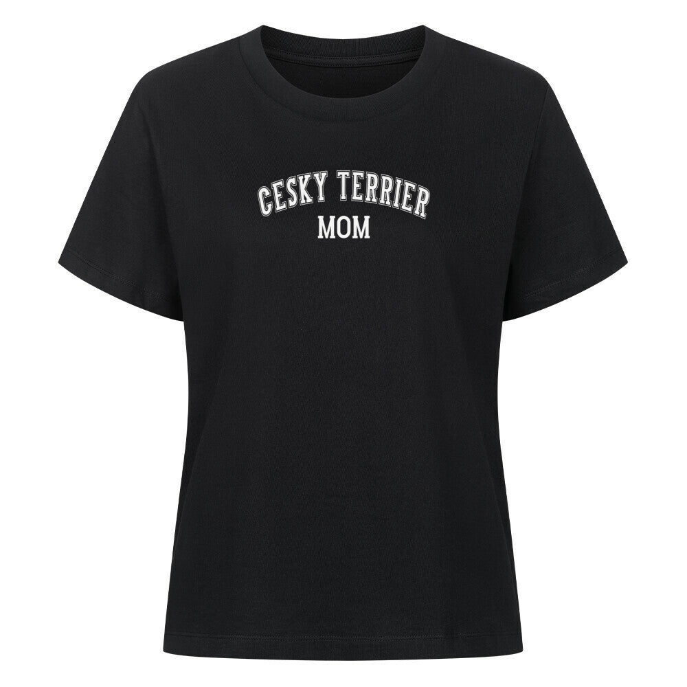 Premium Damen-Shirt "Cesky-Terrier- MOM" Schwarz – hunde-shirt.de
