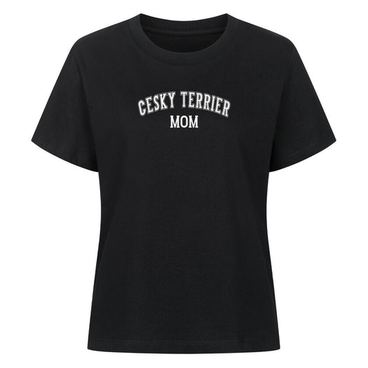 Premium Damen-Shirt "Cesky-Terrier- MOM" Schwarz – hunde-shirt.de
