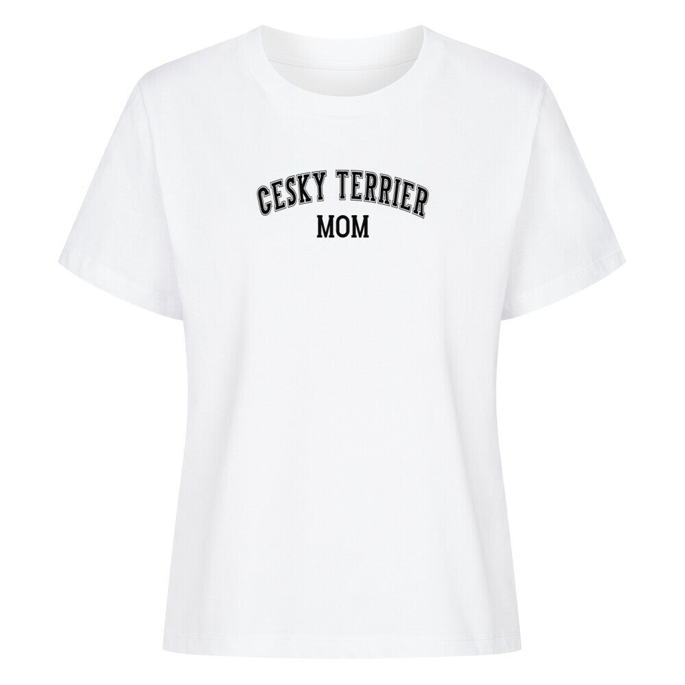 Premium Damen-Shirt "Cesky-Terrier- MOM" Weiß – hunde-shirt.de