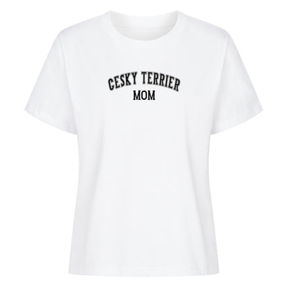 Premium Damen-Shirt "Cesky-Terrier- MOM" Weiß – hunde-shirt.de
