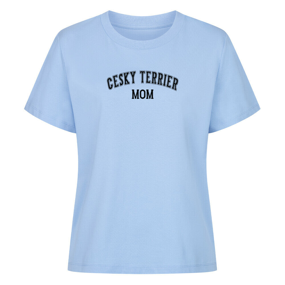 Premium Damen-Shirt "Cesky-Terrier- MOM" Sky Blue – hunde-shirt.de