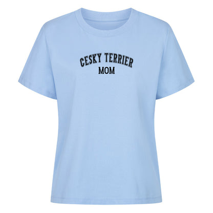 Premium Damen-Shirt "Cesky-Terrier- MOM" Sky Blue – hunde-shirt.de