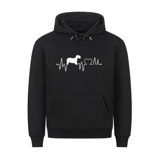 Premium Hoodie "Cesky Terrier - Heartbeat" Schwarz – hunde-shirt.de