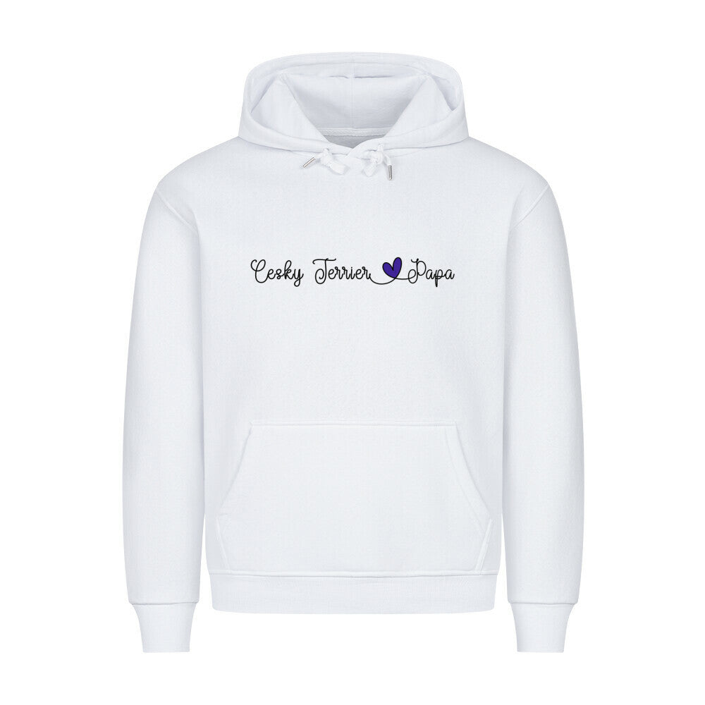 Premium Hoodie "Cesky Terrier - Papa" Weiß – hunde-shirt.de