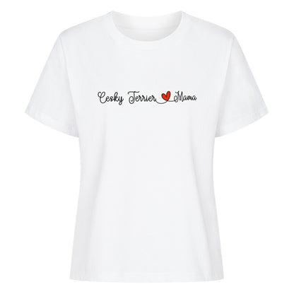 Premium Damen-Shirt "Cesky Terrier - Mama" Weiß – hunde-shirt.de