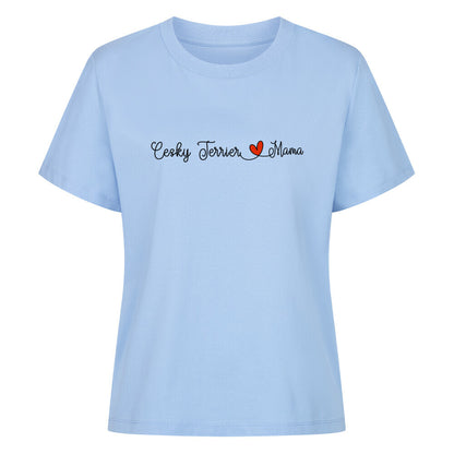 Premium Damen-Shirt "Cesky Terrier - Mama" Sky Blue – hunde-shirt.de