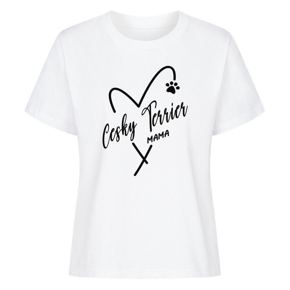 Premium Damen-Shirt "Cesky Terrier - MAMA" Weiß – hunde-shirt.de