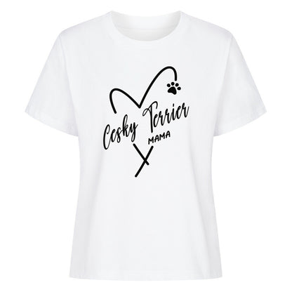 Premium Damen-Shirt "Cesky Terrier - MAMA" Weiß – hunde-shirt.de