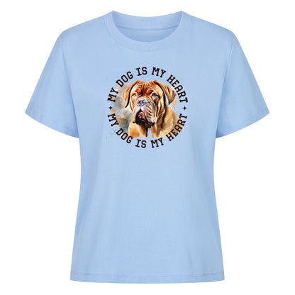 Premium Damen-Shirt "Bordeauxdogge - HEART" Sky Blue – hunde-shirt.de