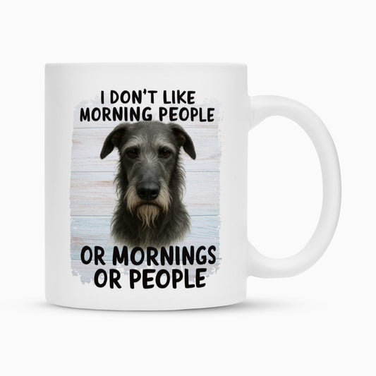 Tasse "Deerhound - Morning People" Weiß – hunde-shirt.de