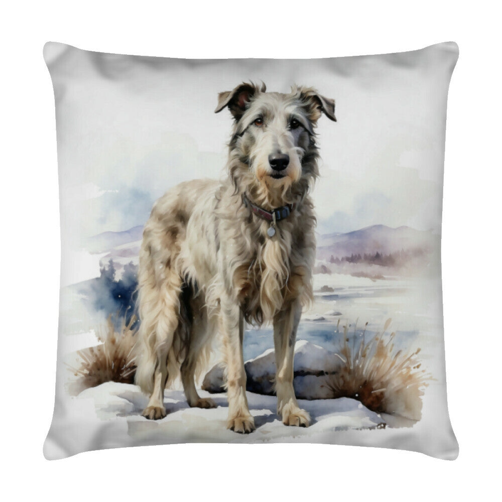 Kissen "Deerhound - Natur" Weiß – hunde-shirt.de