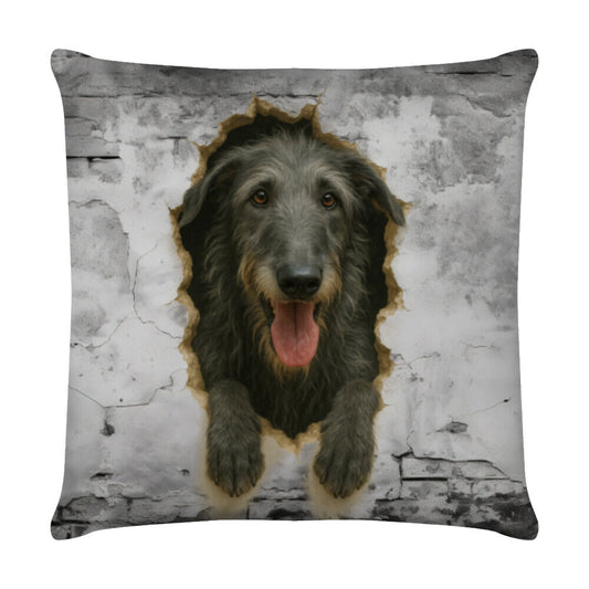 Kissen "Deerhound - Wall" Weiß – hunde-shirt.de