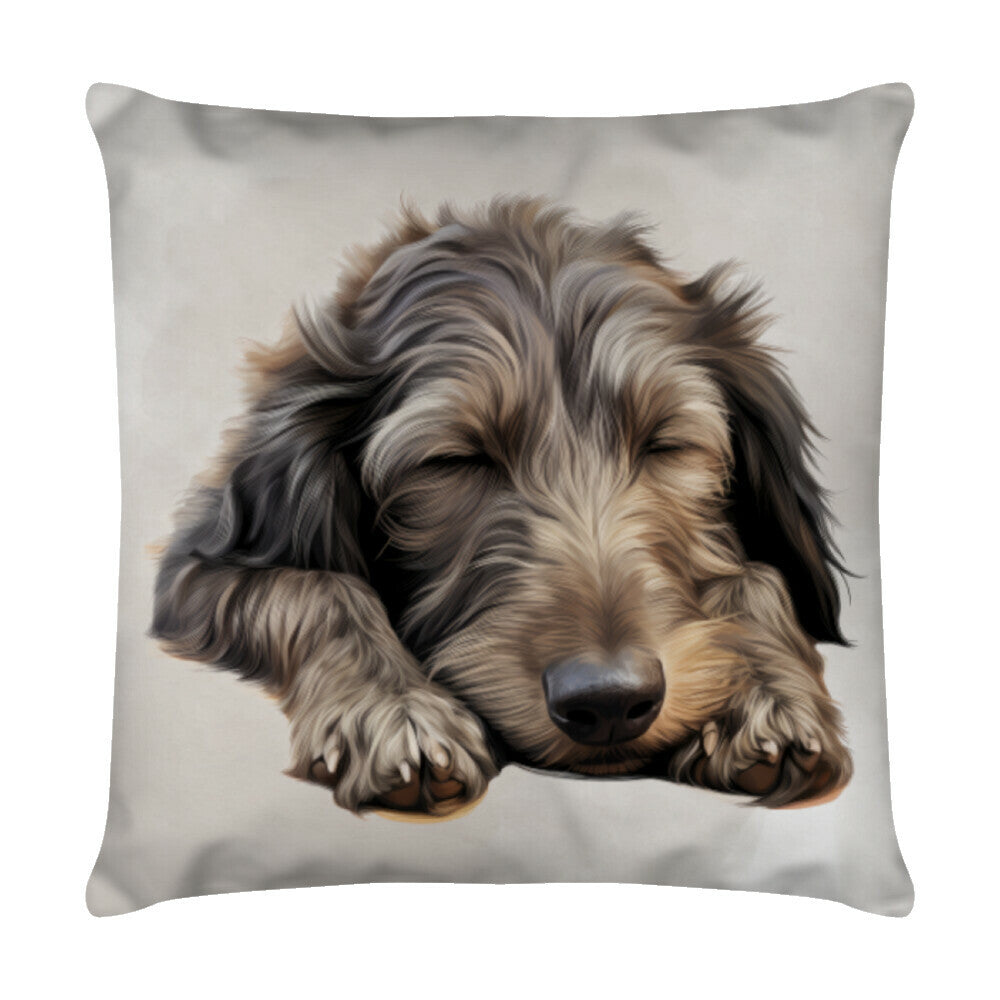 Kissen "Deerhound - Sweet Dreams" Weiß – hunde-shirt.de