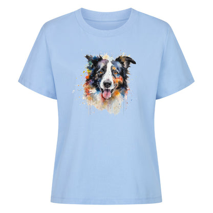 Premium Damen-Shirt "Border Collie - Aqua" Sky Blue – hunde-shirt.de