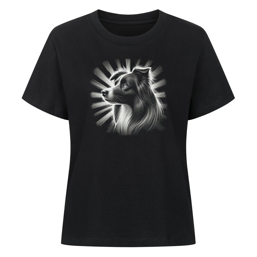 Premium Damen-Shirt "Border Collie - Shine" Schwarz – hunde-shirt.de