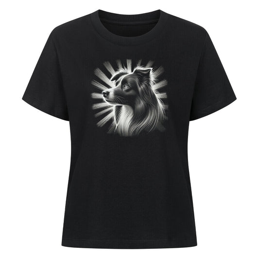 Premium Damen-Shirt "Border Collie - Shine" Schwarz – hunde-shirt.de