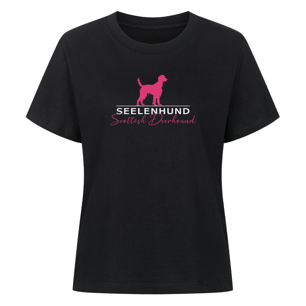 Premium Damen-Shirt "Deerhound - Seelenhund" Schwarz – hunde-shirt.de