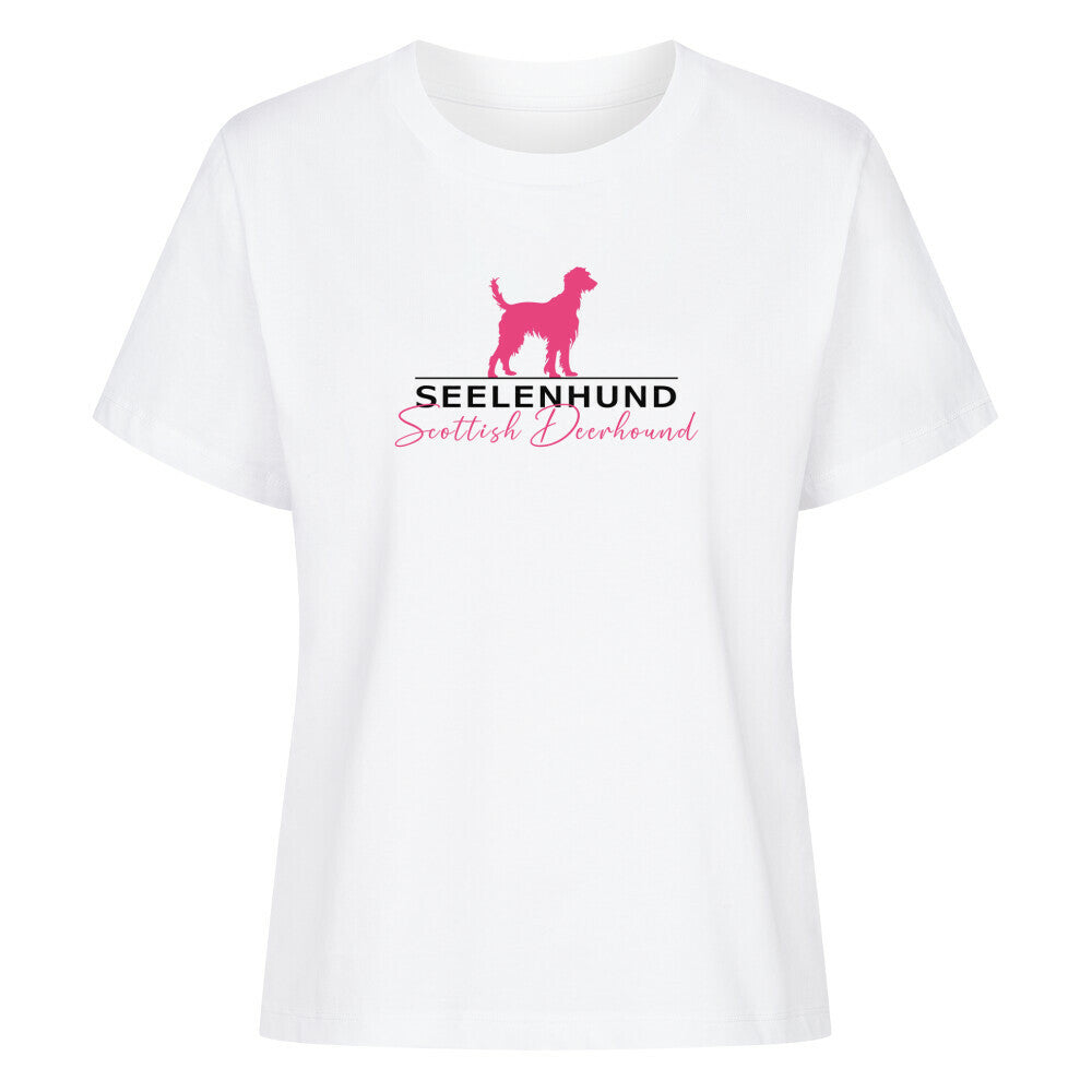 Premium Damen-Shirt "Deerhound - Seelenhund" Weiß – hunde-shirt.de