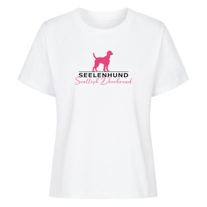 Premium Damen-Shirt "Deerhound - Seelenhund" Weiß – hunde-shirt.de