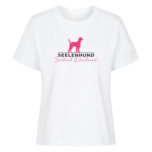 Premium Damen-Shirt "Deerhound - Seelenhund" Weiß – hunde-shirt.de