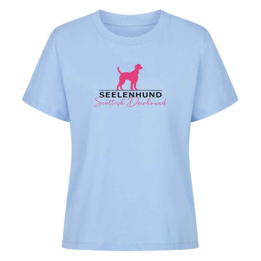 Premium Damen-Shirt "Deerhound - Seelenhund" Sky Blue – hunde-shirt.de