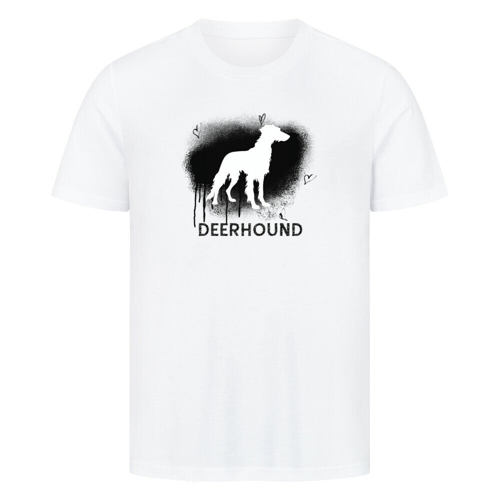 Premium T-Shirt "Deerhound - Brush" Weiß – hunde-shirt.de