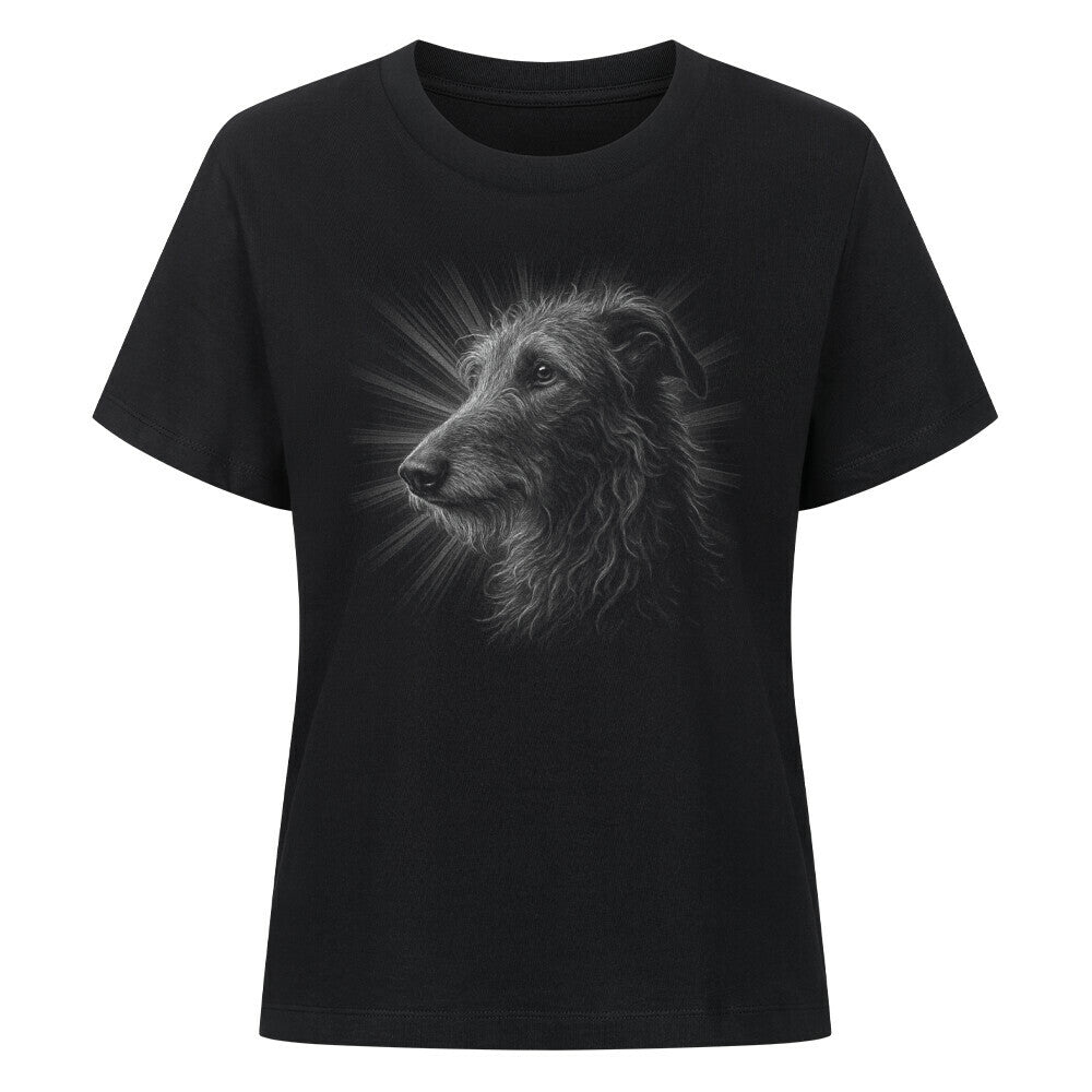 Premium Damen-Shirt "Deerhound - Shine" Schwarz – hunde-shirt.de