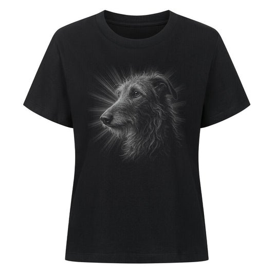 Premium Damen-Shirt "Deerhound - Shine" Schwarz – hunde-shirt.de