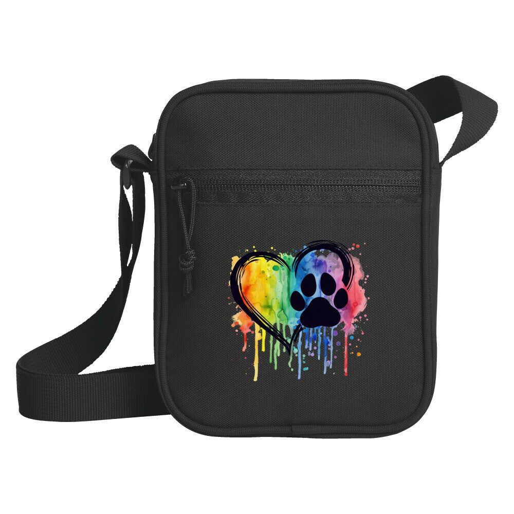 Umhängetasche "Heart & Paw" Schwarz – hunde-shirt.de