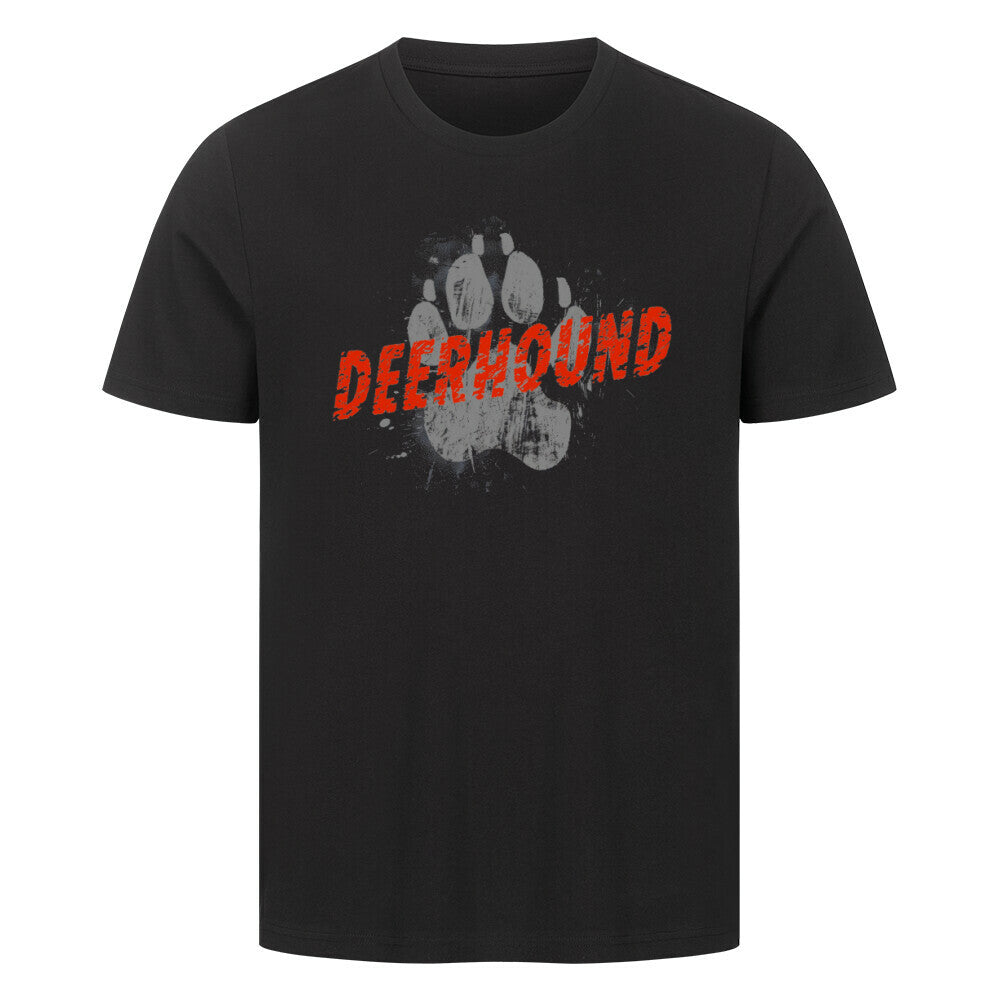 Premium T-Shirt "Deerhound - PAW" Schwarz – hunde-shirt.de
