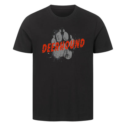 Premium T-Shirt "Deerhound - PAW" Schwarz – hunde-shirt.de