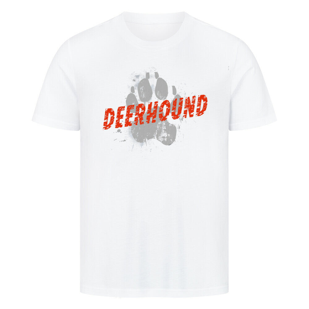 Premium T-Shirt "Deerhound - PAW" Weiß – hunde-shirt.de