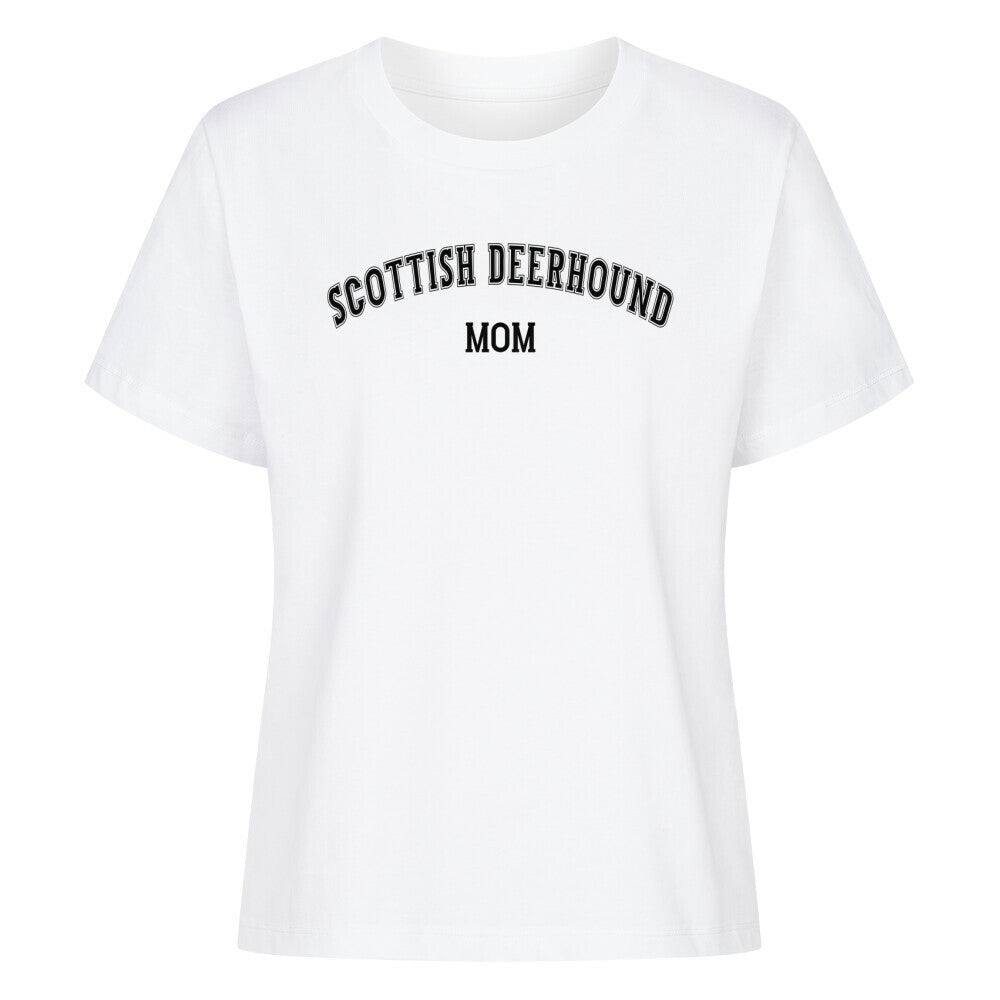 Premium Damen-Shirt "Deerhound - MOM" Weiß – hunde-shirt.de