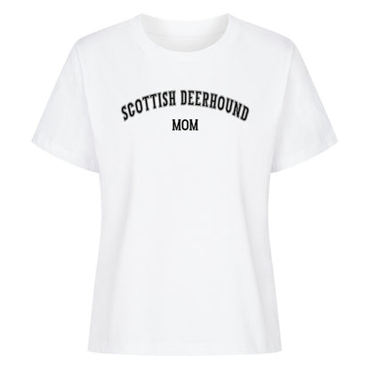 Premium Damen-Shirt "Deerhound - MOM" Weiß – hunde-shirt.de