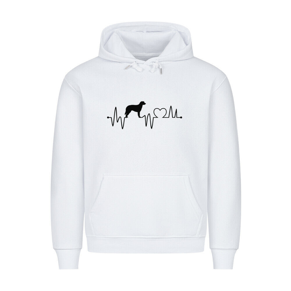Premium Hoodie "Deerhound - Heartbeat" Weiß – hunde-shirt.de