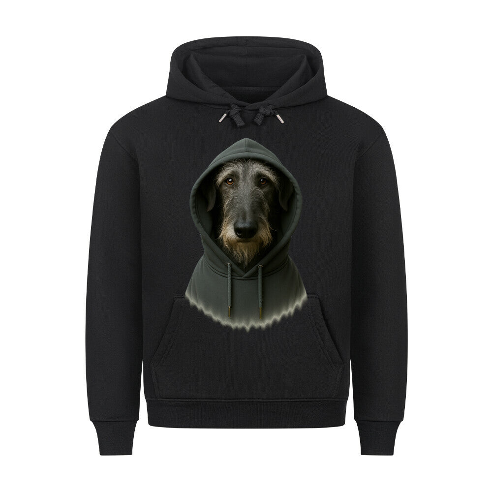 Premium Hoodie "Deerhound - Hooded" Schwarz – hunde-shirt.de