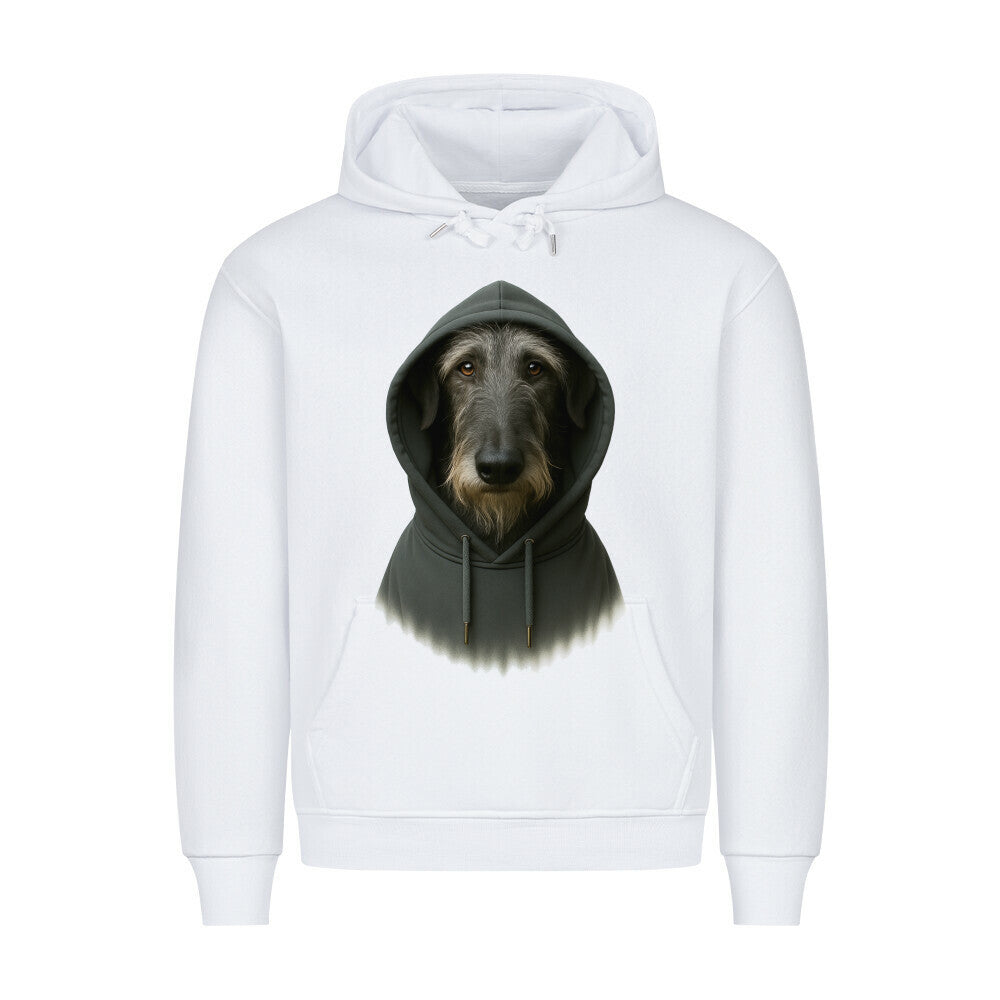Premium Hoodie "Deerhound - Hooded" Weiß – hunde-shirt.de