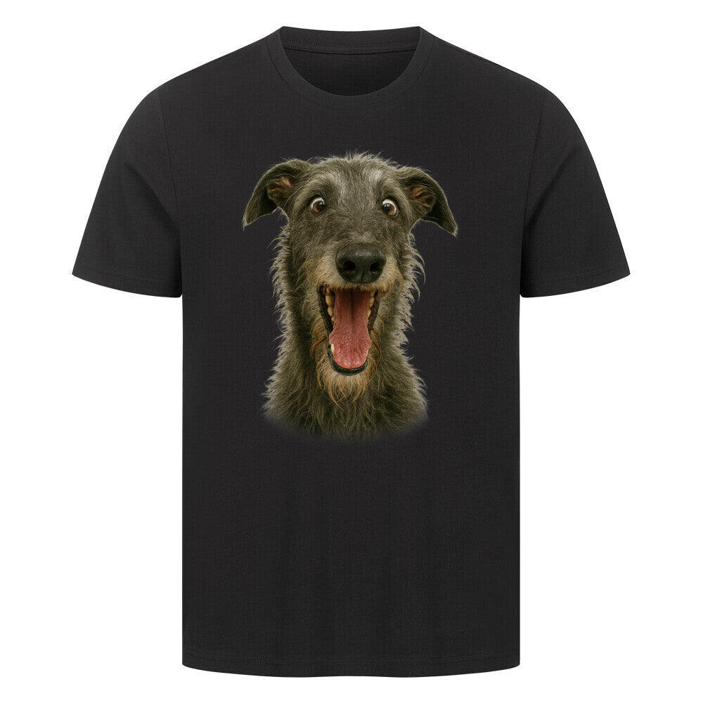 Premium T-Shirt "Deerhound - Crazy" Schwarz – hunde-shirt.de
